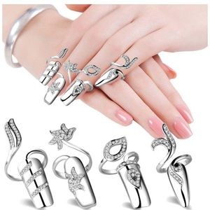 Pixnor 4pcs Nail Rings Set